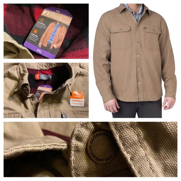 Nwt Fleece Lined Washed Canvas Shirt 